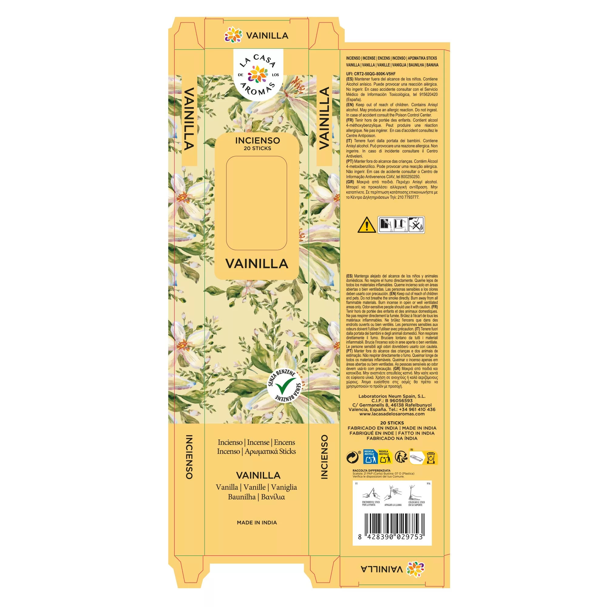 Pack 6 sets 20 sticks Incienso Vainilla - Vista 4