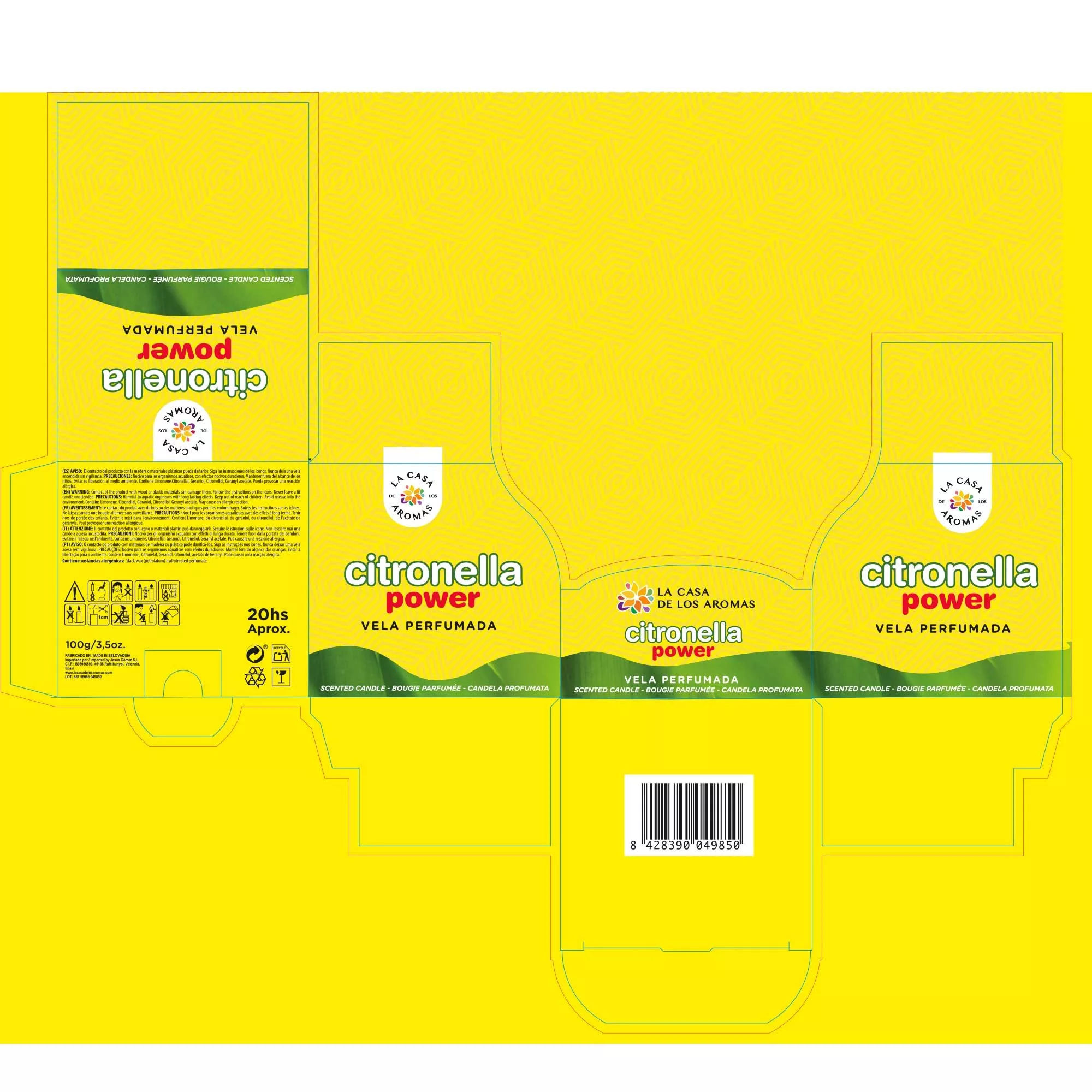 Vela Perfumada Citronela - Vaso Cristal 100g - Vista 2