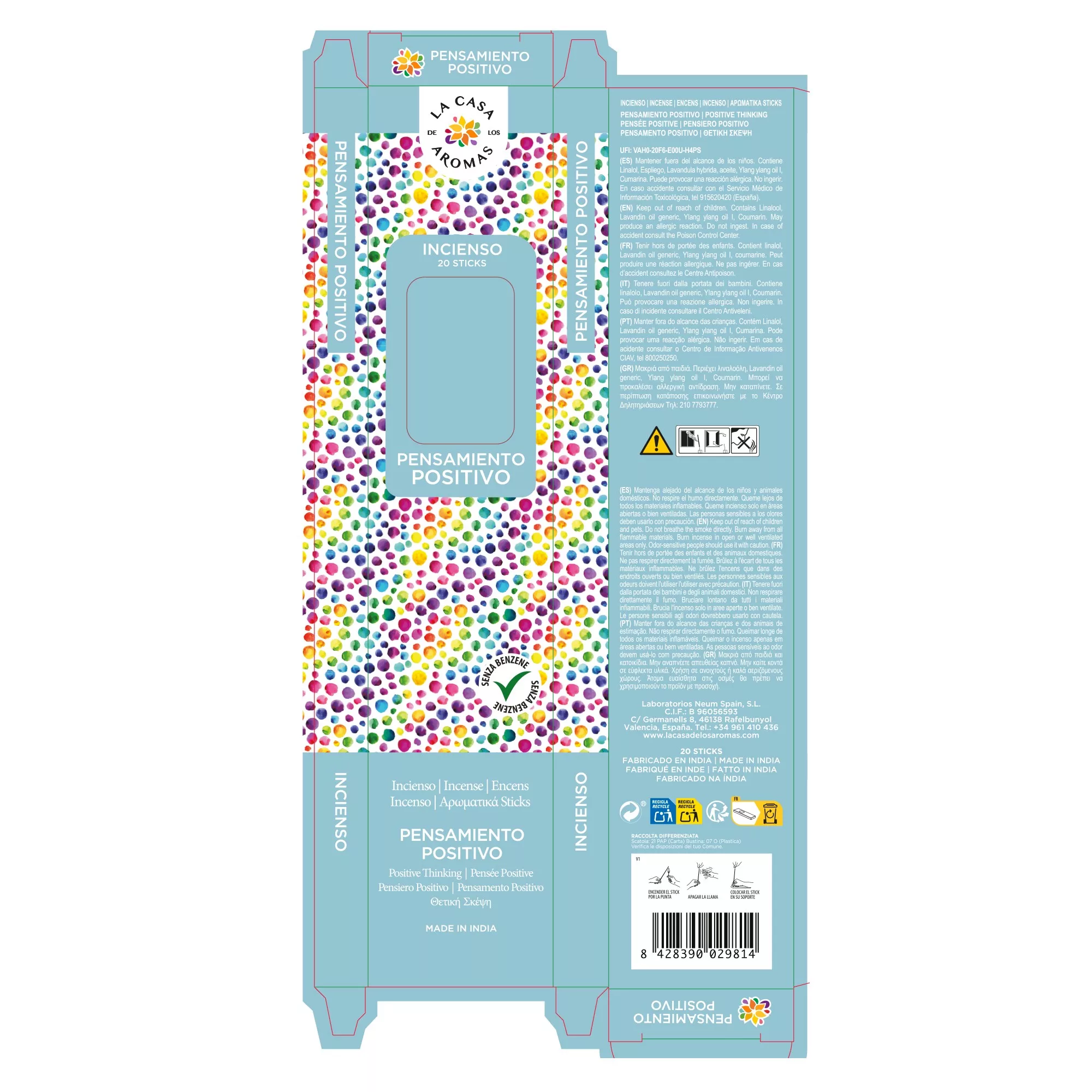 Pack 6 sets 20 sticks Incienso Pensamiento Positivo - Vista 4