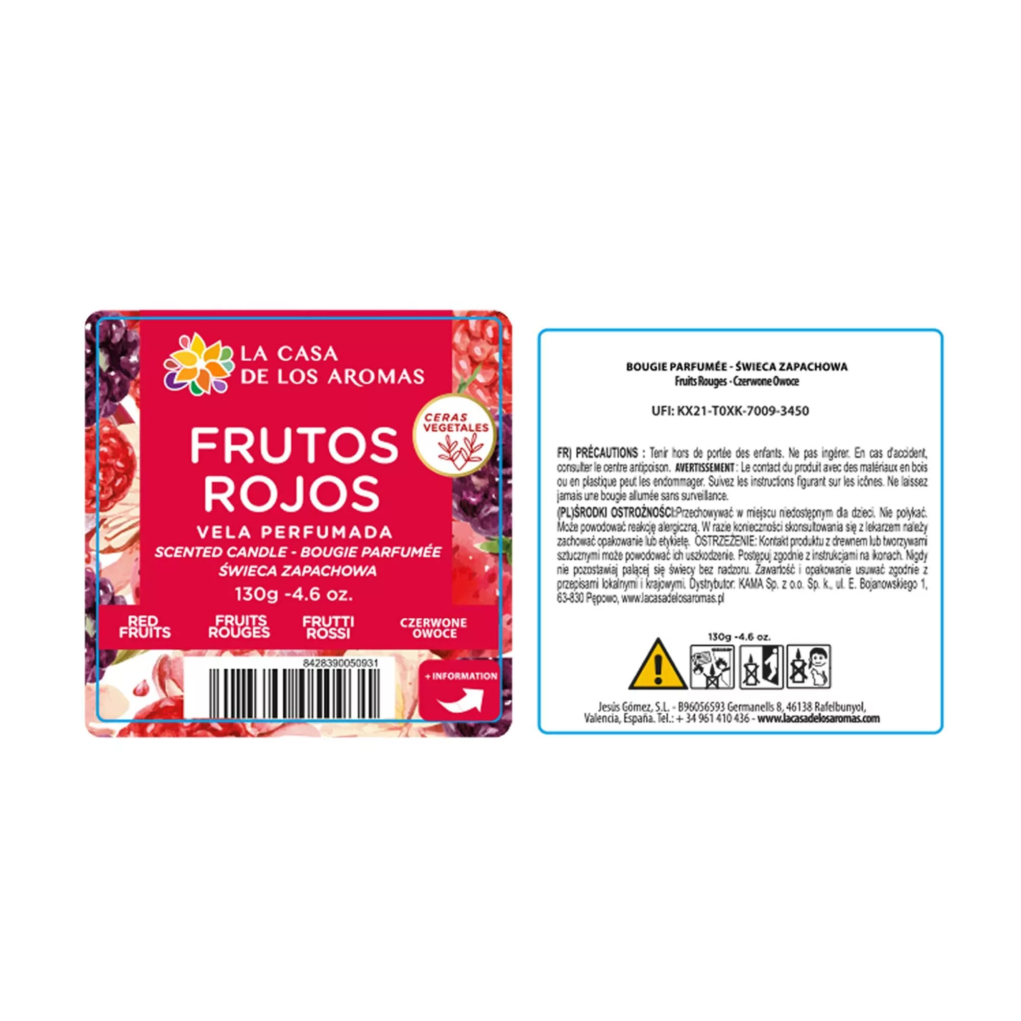 Vela aromática Frutos Rojos de 130g - Vista 3