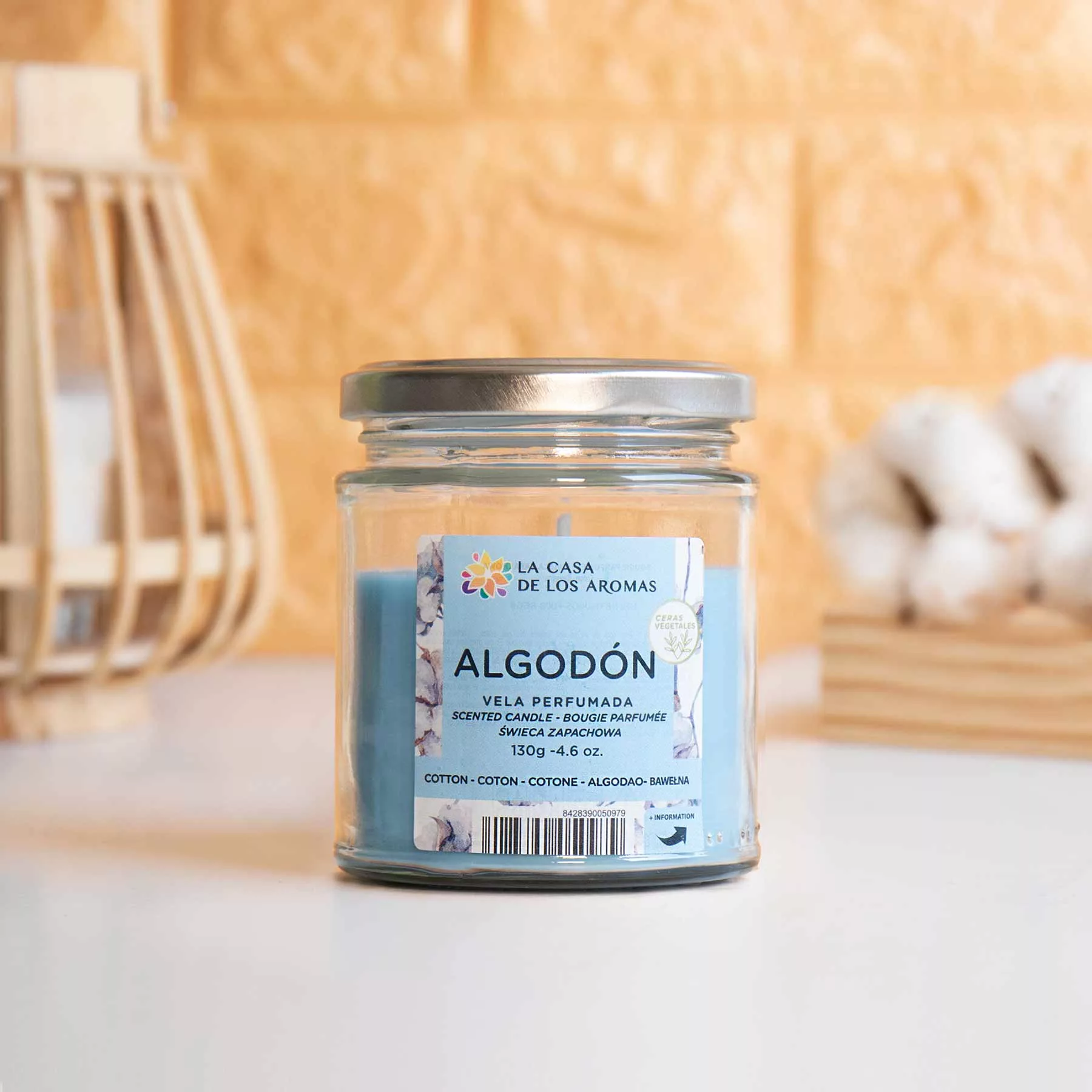 Vela aromática de algodón