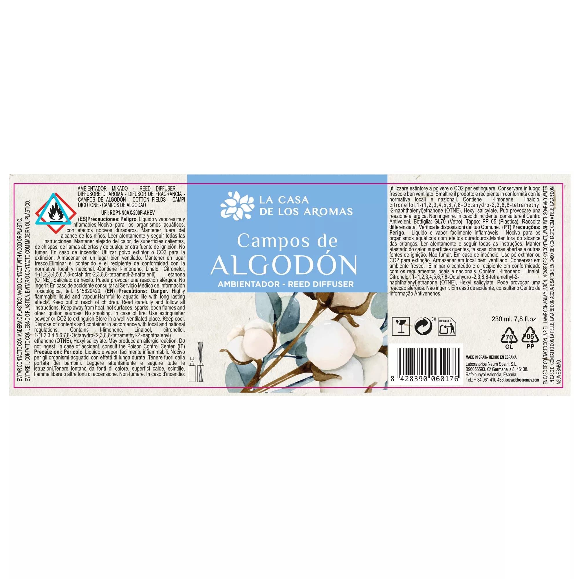 Ambientador Ekomikado Campos de Algodón, 230ml - Vista 3