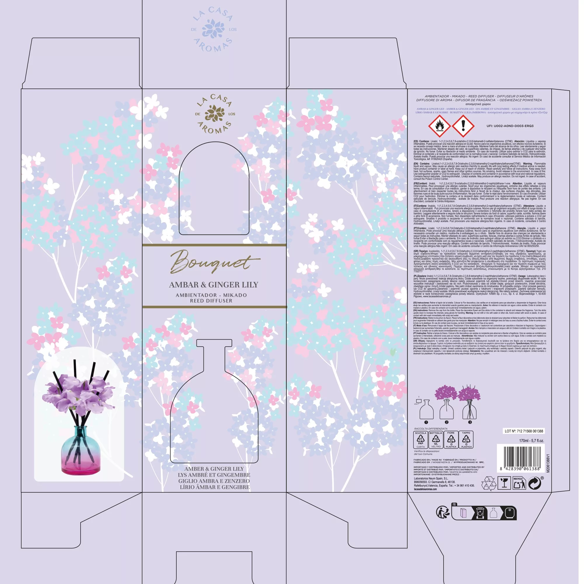 Ambientador Mikado Bouquet Ámbar & Ginger Lily 170ml - Vista 2
