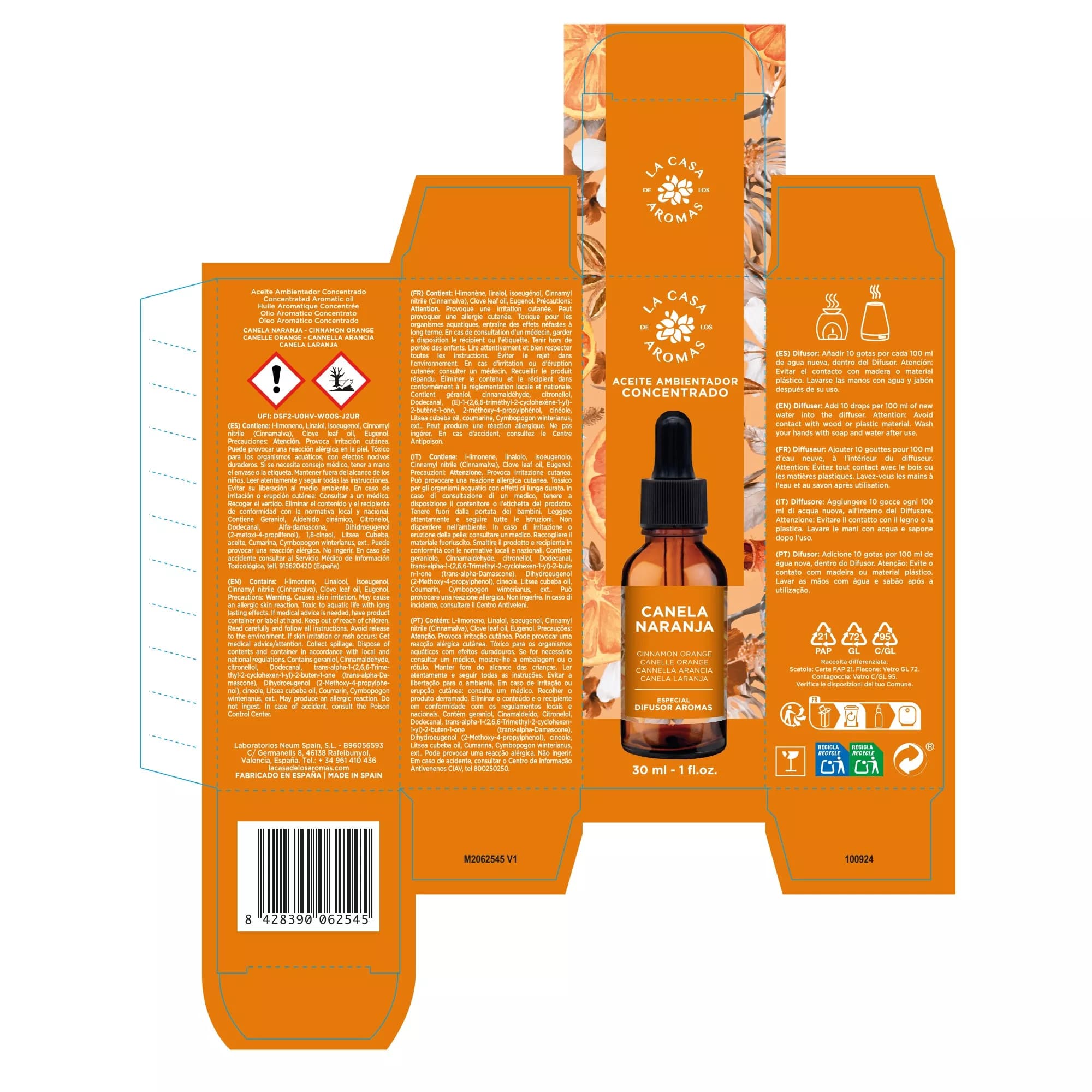 Aceite Aromático Concentrado Hidrosoluble Canela Naranja 30ML - Vista 2