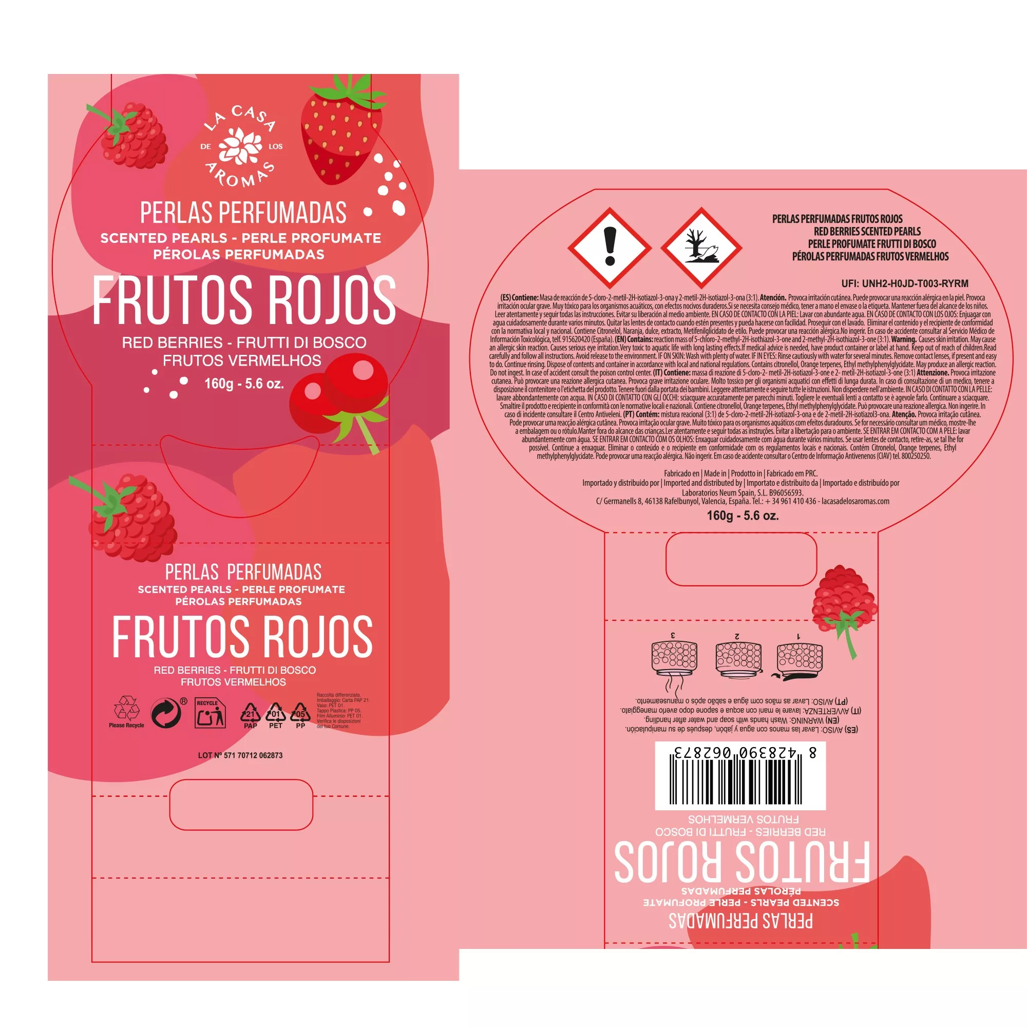 Ambientador Perlas de gel para el baño Frutos Rojos 160g - Vista 3