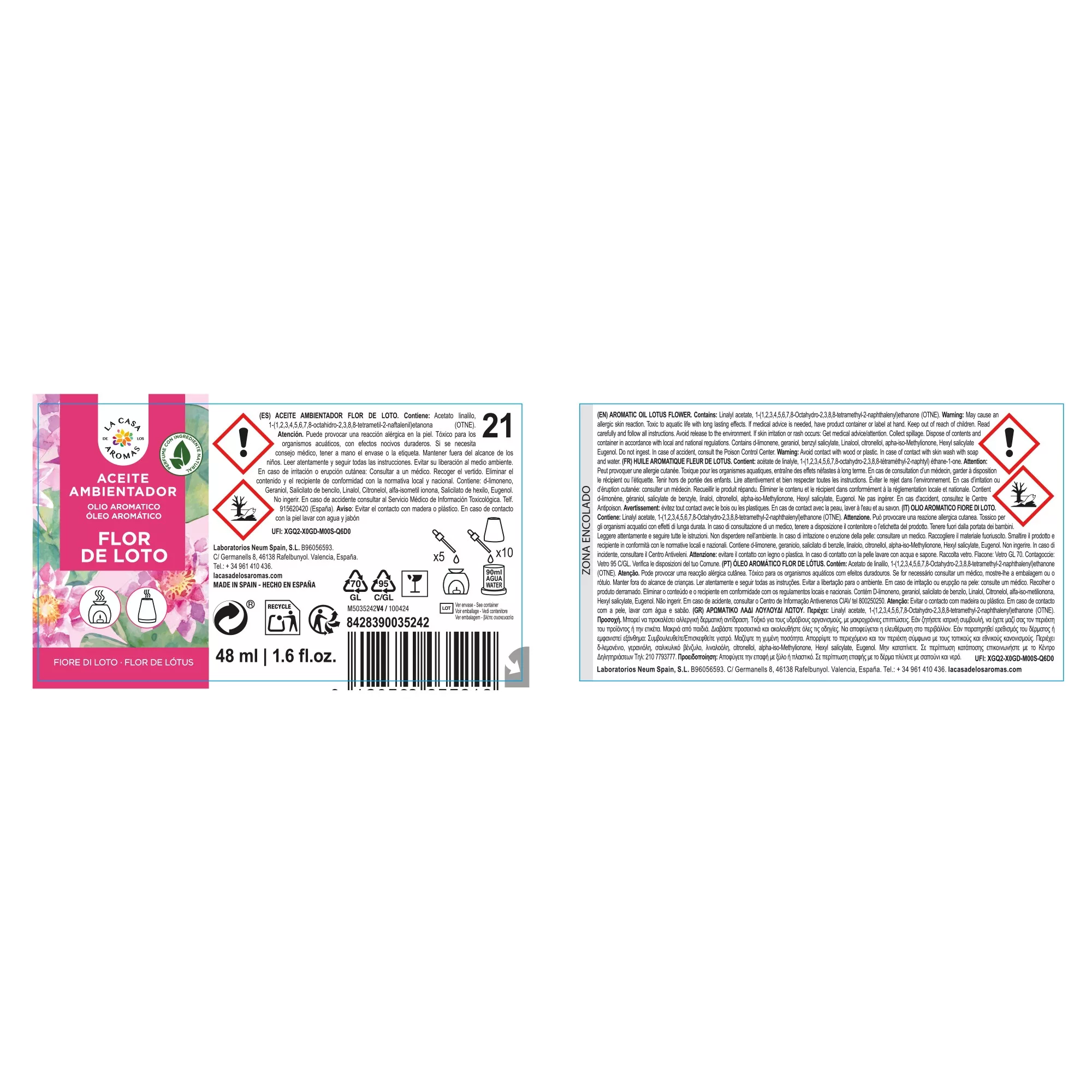 Aceite Esencial Flor de Loto, Ambientador 48ml - Vista 2