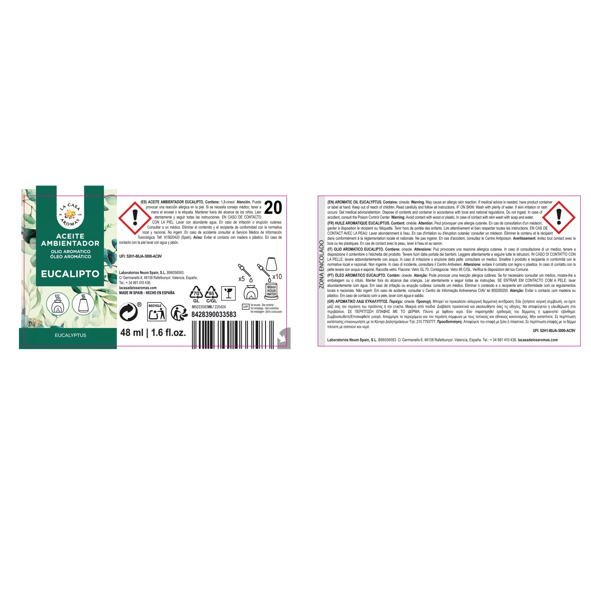 Aceite Esencial Eucalipto, Ambientador 48ml - Vista 2