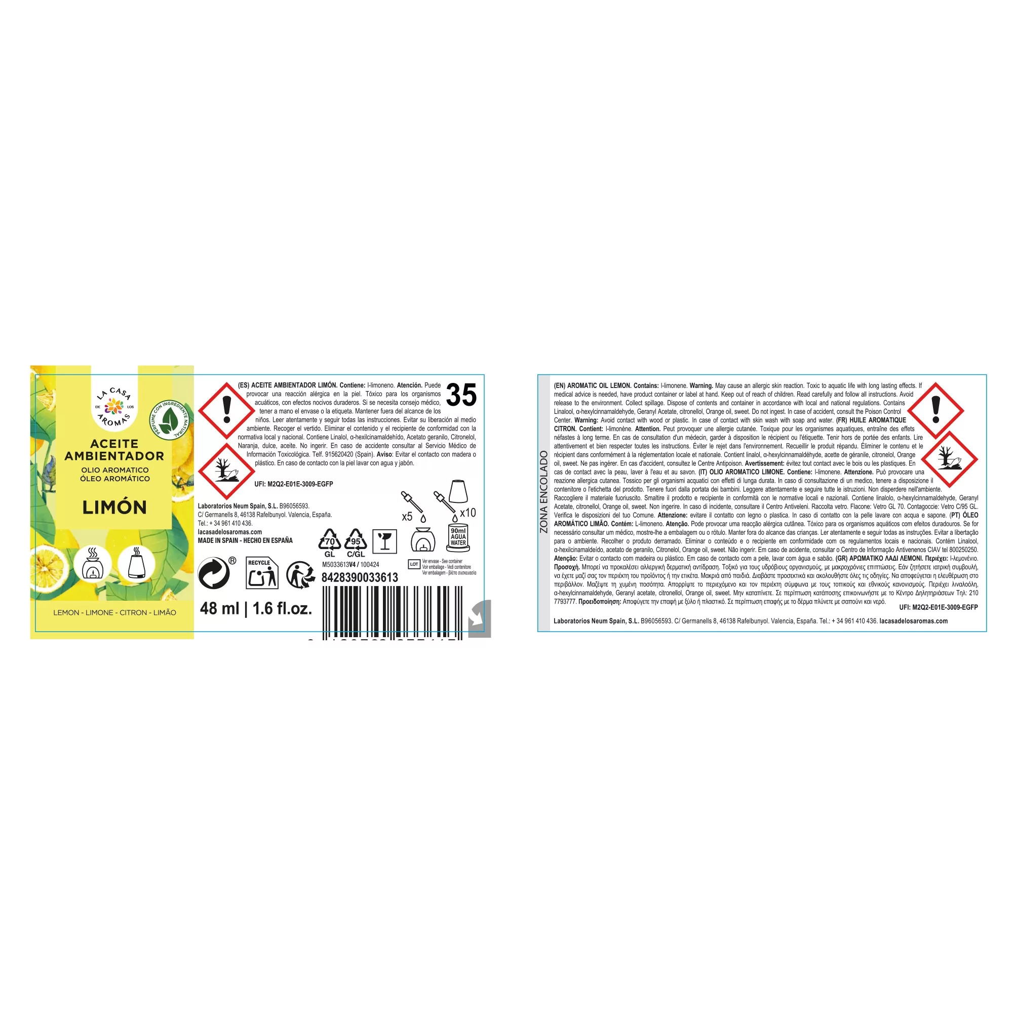 Aceite Esencial Limón, Ambientador 48ml - Vista 2