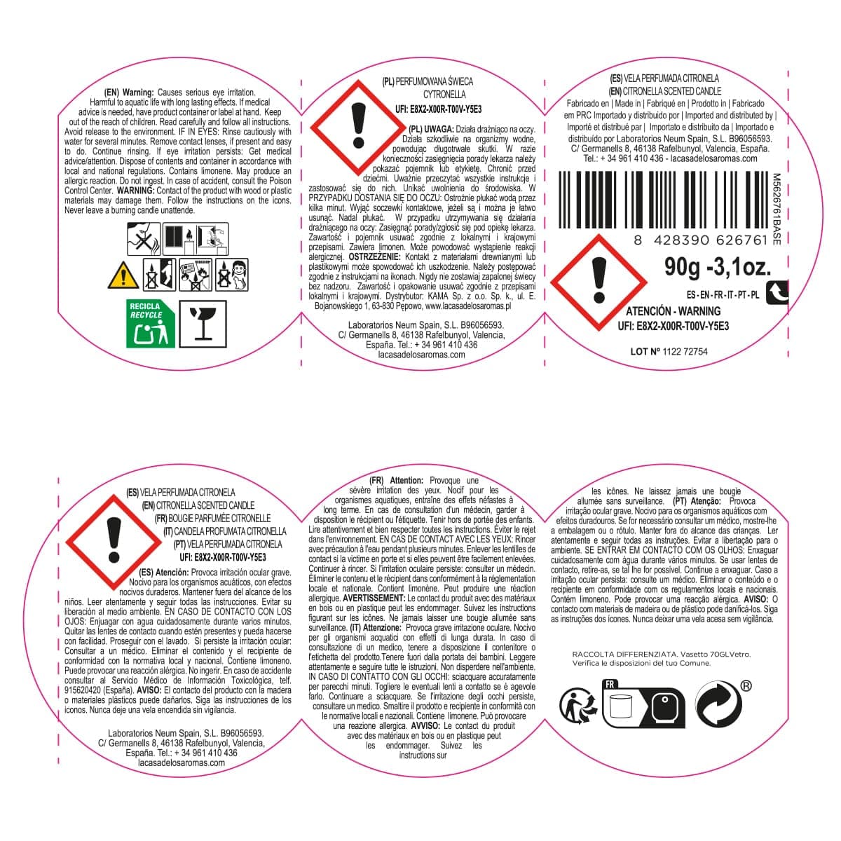 Vela Aromática Citronela, 90grs - Vista 3